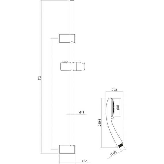 Душевой гарнитур Cersanit Vibe А63067 - фото 10