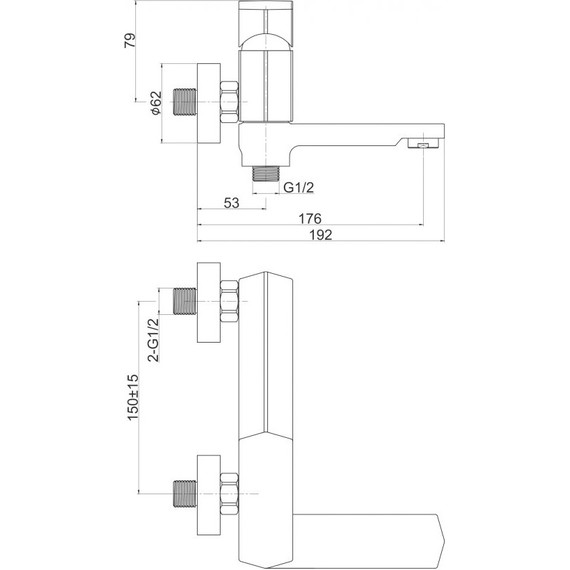 Смеситель для ванны Cersanit Wisla А63056 - фото, картинка 11 Смеситель для ванны Cersanit Wisla А63056 - фото 11