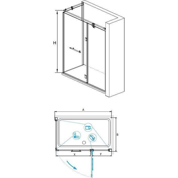 Душевое ограждение RGW VI-41 100x90 см 02044190-18 (стекло 8 мм), белый/золото/прозрачное - фото 3