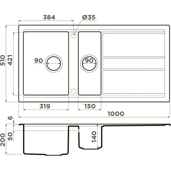 Кухонная мойка Omoikiri Kitagawa 100-2 GB 4993805, графит, Цвет производителя: графит - фото 2