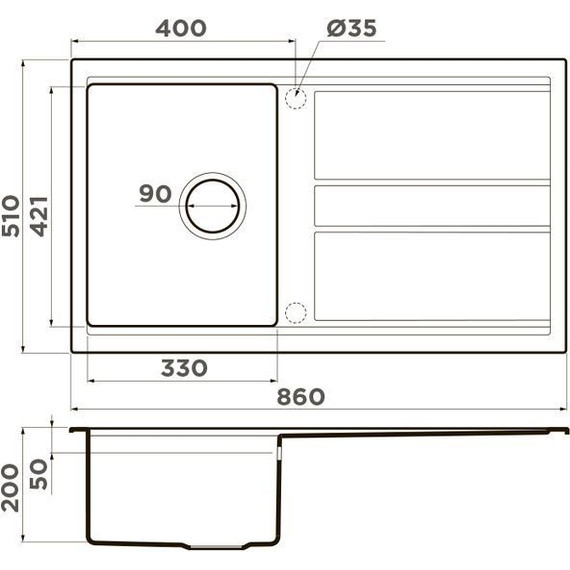 Кухонная мойка Omoikiri Kitagawa 86 WH 4993493, белый, Цвет производителя: белый - фото 2