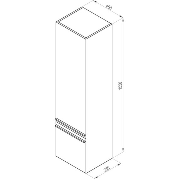 Пенал подвесной Ravak Clear SB 40 см L вишня - фото 10