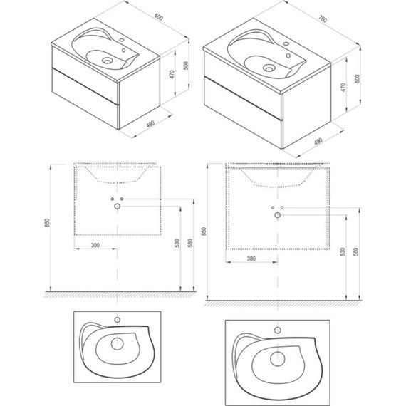 Тумба подвесная с раковиной Ravak SD Rosa II 60 см X000000924, белый - фото, картинка 4 Тумба подвесная с раковиной Ravak SD Rosa II 60 см X000000924, белый - фото 4
