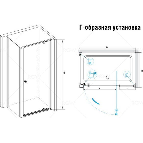 Душевое ограждение RGW PA-32B 70x70 см 04083277-014, черный/прозрачное - фото 4
