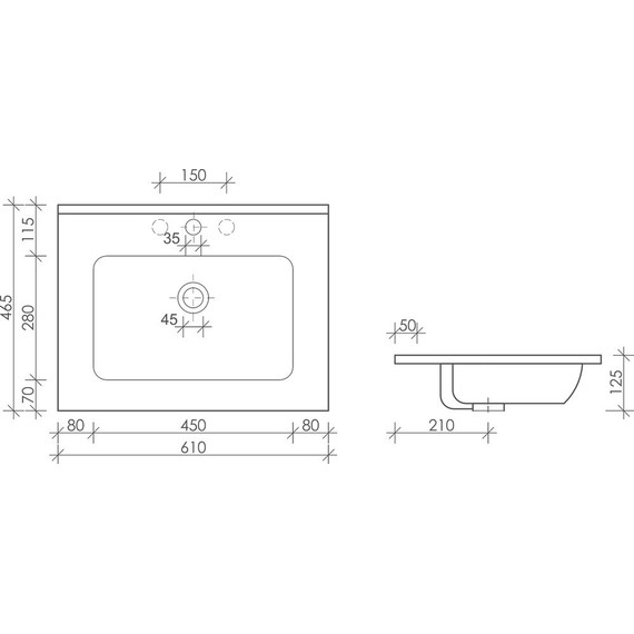 Раковина врезная на столешницу Ceramicanova Element 61 см CN7001 - фото 2