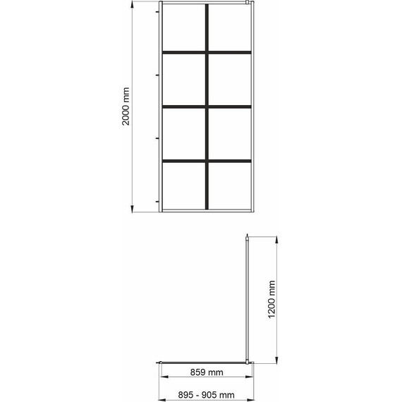 Душевая перегородка WasserKraft Glan 90 см 66W39 (стекло 8 мм), черный/прозрачное - фото 2