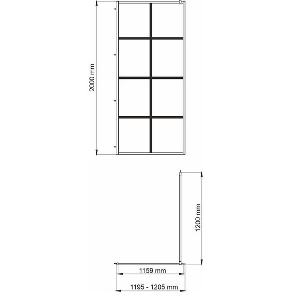 Душевая перегородка WasserKraft Glan 120 см 66W40 (стекло 8 мм), черный/прозрачное - фото 2