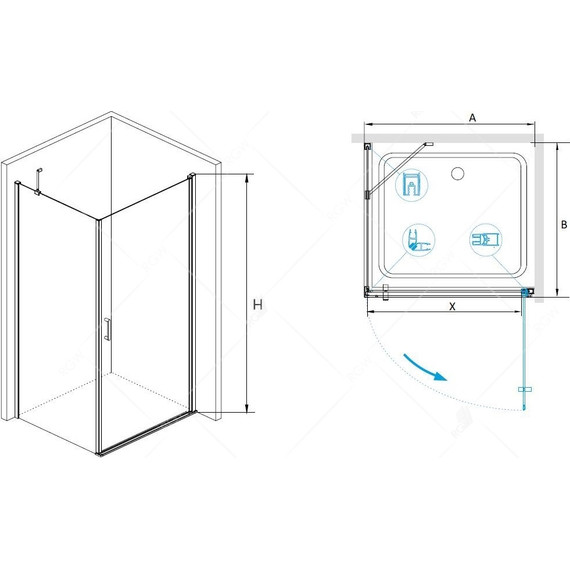 Душевое ограждение RGW LE-34 70х80 см 06123478-11, хром/прозрачное - фото 3