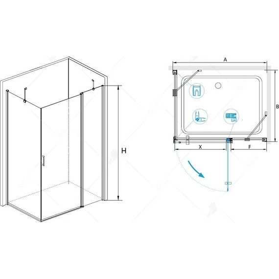 Душевое ограждение RGW LE-44 120х120 см 06124422-11, хром/прозрачное - фото 3