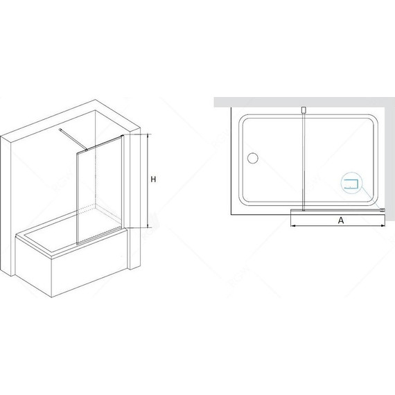 Шторка для ванны RGW SC-058B 90 см 3711058908-14 (стекло 8 мм), черный/прозрачное - фото 2