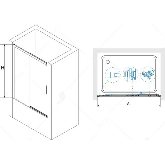 Шторка для ванны RGW SC-45 180 см 34114518-11, хром/прозрачное - фото 3