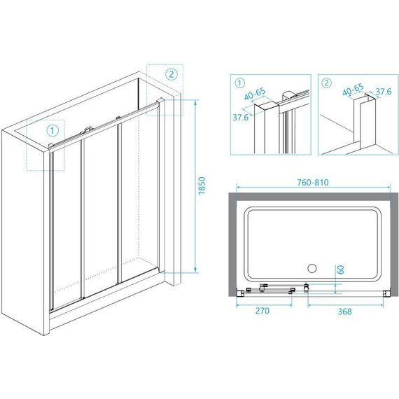 Душевая дверь RGW CL-11 80 см 04091108-11, хром/прозрачное - фото 4