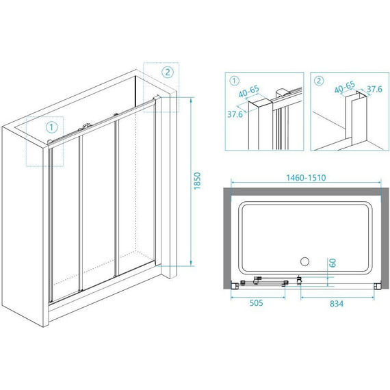 Душевая дверь RGW CL-11 150 см 04091150-11, хром/прозрачное - фото 4