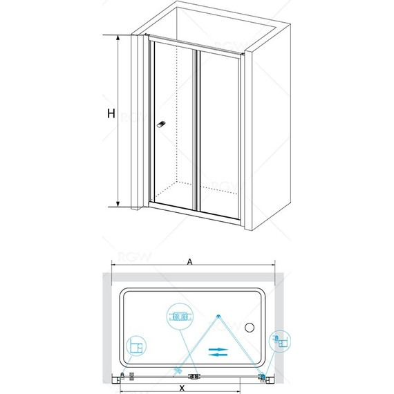 Душевая дверь RGW CL-21 75 см 04092175-11, хром/прозрачное - фото 3