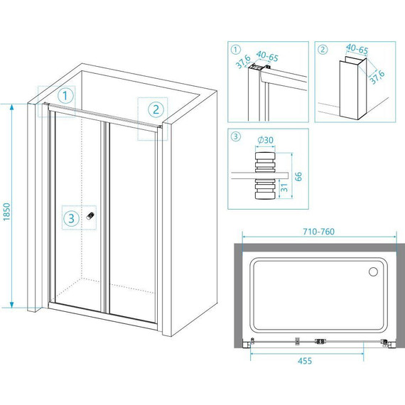 Душевая дверь RGW CL-21 75 см 04092175-11, хром/прозрачное - фото 4