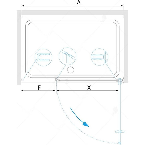 Душевая дверь RGW HO-012B 100 см 350601200-34 (стекло 8 мм), черный/тонированное - фото 7