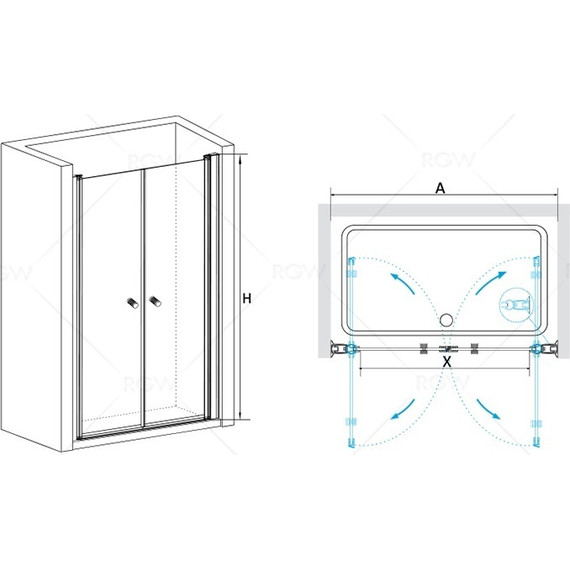 Душевая дверь RGW PA-04 80 см 04080408-11, хром/прозрачное - фото 3