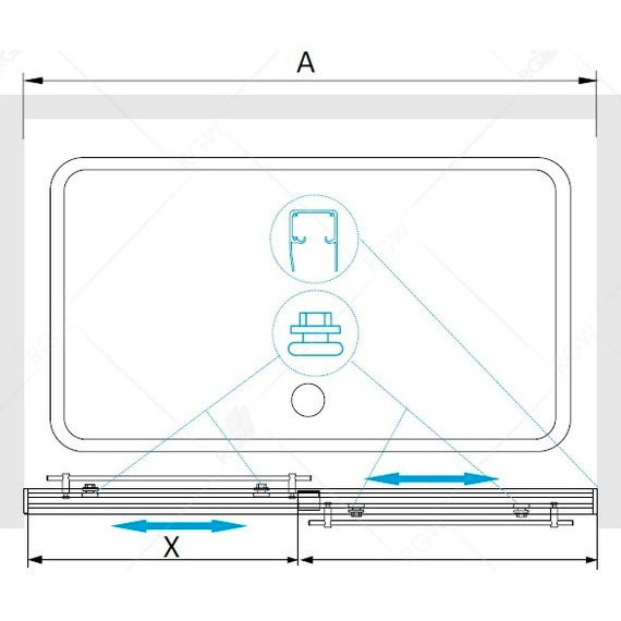 Душевая дверь RGW TO-10 200 см 01071020-11 (стекло 8 мм), хром/прозрачное - фото 3