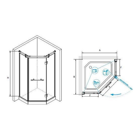 Душевое ограждение RGW VI-81 100х100 см 02048100-18 (стекло 8 мм), белый/золото/прозрачное - фото 8