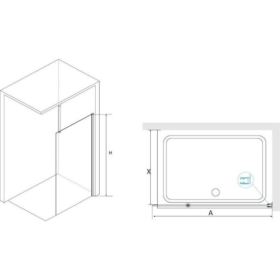 Душевая перегородка RGW WA-03 90х195 см 06100309-11 с кронштейном в комплекте, хром/прозрачное - фото 4