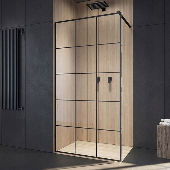 Душевая перегородка Radaway Modo New Black II Factory 50x200 см 389054-54-55 (стекло 8 мм), черный/прозрачное - фото 