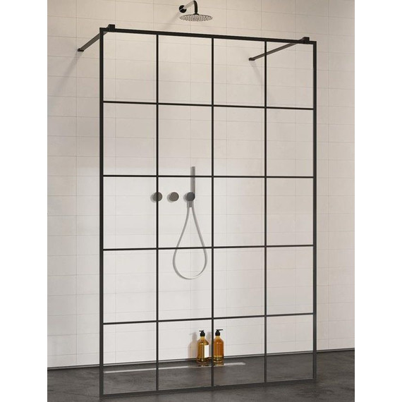 Душевая перегородка Radaway Modo New Black I Factory 140x200 см 388144-54-57 (стекло 8 мм), черный/прозрачное - фото 