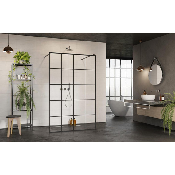 Душевая перегородка Radaway Modo New Black I Factory 160x200 см 388164-54-57 (стекло 8 мм), черный/прозрачное - фото 2