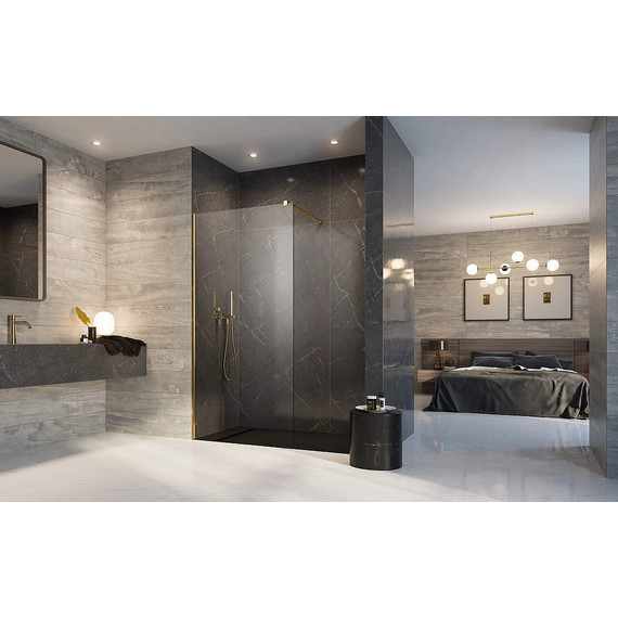 Душевая перегородка Radaway Modo New Gold II 150x200 см 389154-09-01 (стекло 8 мм), золото/прозрачное - фото 2