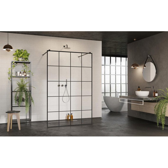 Душевая перегородка Radaway Modo X Black I Factory 140x200 см 388344-54-57 (стекло 10 мм), черный/прозрачное - фото 2