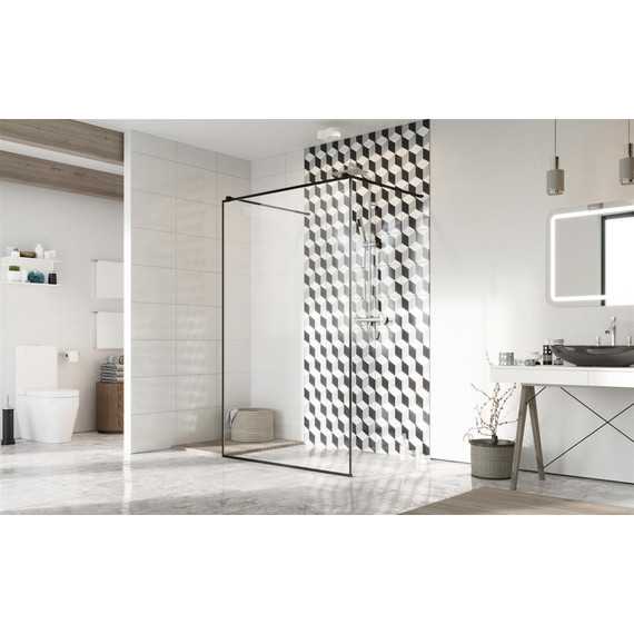 Душевая перегородка Radaway Modo X Black I Frame 140x200 см 388344-54-58 (стекло 10 мм), черный/прозрачное - фото 2