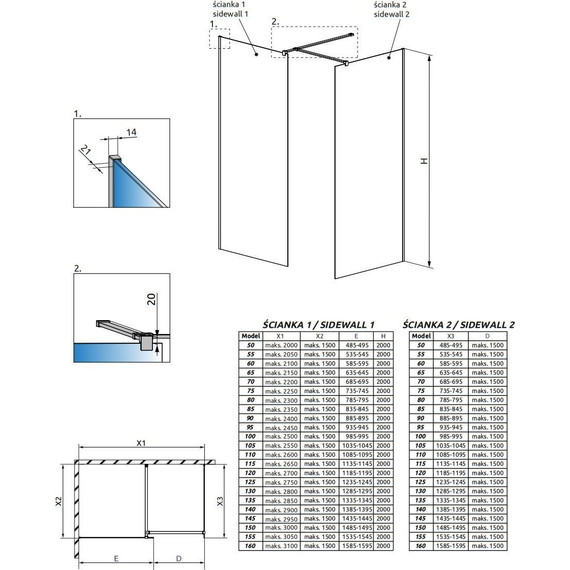 Душевое ограждение Radaway Modo New III 120x80 см (стекло 8 мм), хром/прозрачное - фото 6