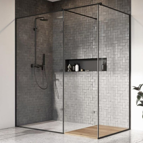 Душевое ограждение Radaway Modo X Black III Frame 90x90 см (стекло 10 мм), черный/прозрачное - фото 