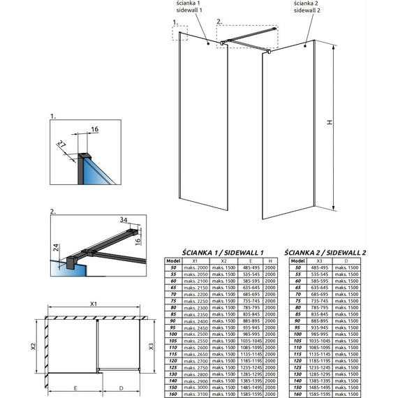 Душевое ограждение Radaway Modo X Black III Frame 120x85 см (стекло 10 мм), черный/прозрачное - фото 4