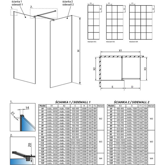 Душевое ограждение Radaway Modo New Black III Factory 100x80 см (стекло 8 мм), черный/прозрачное - фото 4