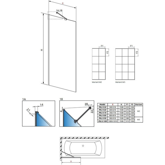 Шторка для ванны Radaway Modo New Black PNJ II Factory 80 см 10006080-54-55 (стекло 8 мм), черный/прозрачное - фото, картинка 4 Шторка для ванны Radaway Modo New Black PNJ II Factory 80 см 10006080-54-55 (стекло 8 мм), черный/прозрачное - фото 4