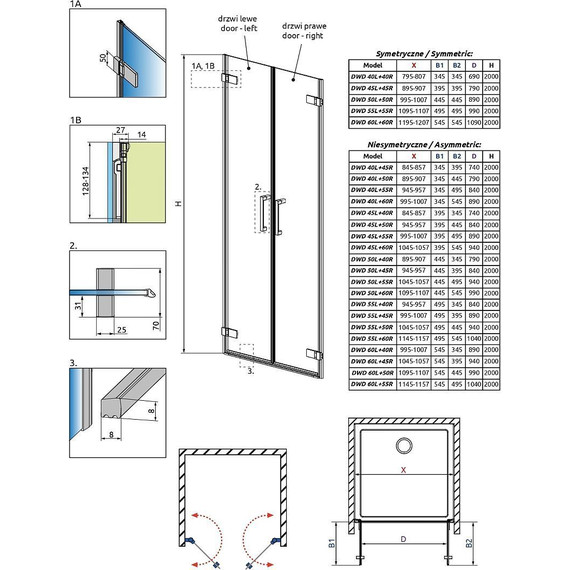 Душевая дверь Radaway Arta DWD 110 см (стекло 8 мм), хром/прозрачное - фото 5