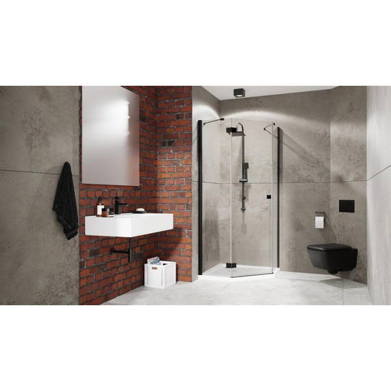 Душевое ограждение Radaway Essenza New Black PTJ 80x90 см L, черный/прозрачное - фото 2