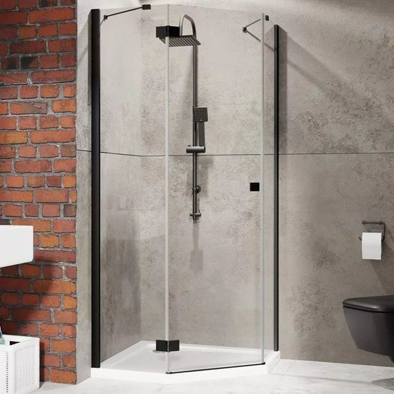 Душевое ограждение Radaway Essenza New Black PTJ 90x100 см L, черный/прозрачное - фото 