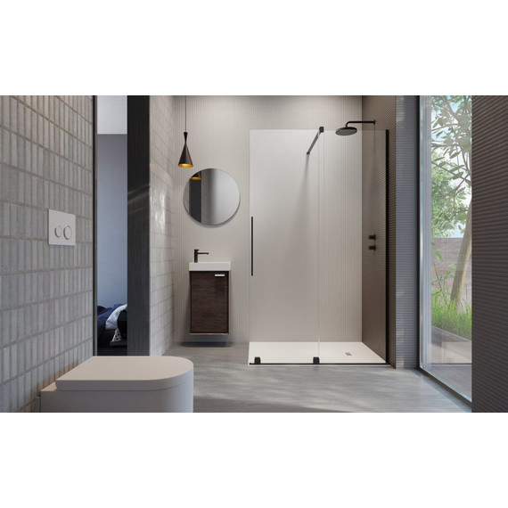 Душевая перегородка Radaway Furo Black Walk-in 80x200 см 10106438-54-01R (стекло 8 мм), черный/прозрачное - фото 2