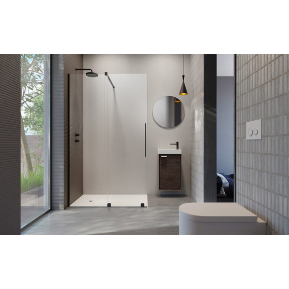 Душевая перегородка Radaway Furo Black Walk-in 80x200 см 10106438-54-01L (стекло 8 мм), черный/прозрачное - фото 2