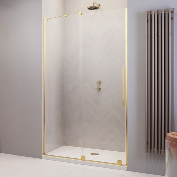 Душевая дверь Radaway Furo Gold DWJ 140 см 10107722-09-01L (стекло 8 мм), золото/прозрачное - фото 