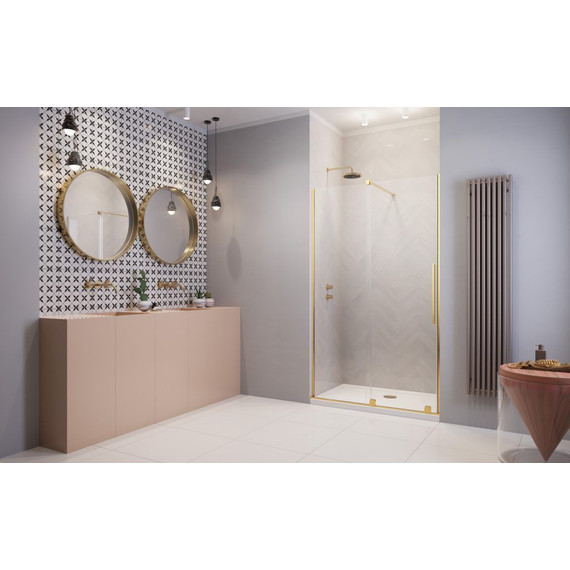 Душевая дверь Radaway Furo Gold DWJ 100 см 10107522-09-01L (стекло 8 мм), золото/прозрачное - фото 2