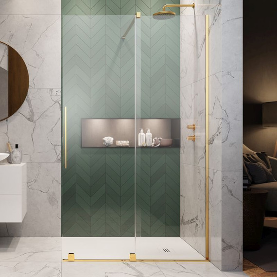 Душевая перегородка Radaway Furo Gold Walk-in 80x200 см 10106438-09-01R (стекло 8 мм), золото/прозрачное - фото 