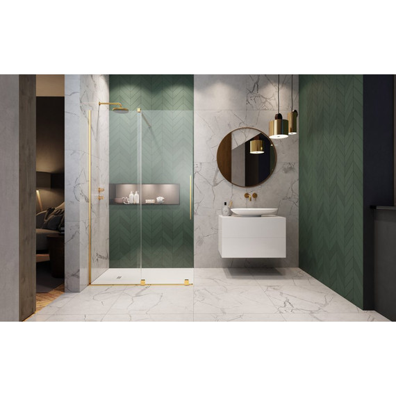 Душевая перегородка Radaway Furo Gold Walk-in 90x200 см 10106488-09-01L (стекло 8 мм), золото/прозрачное - фото 2