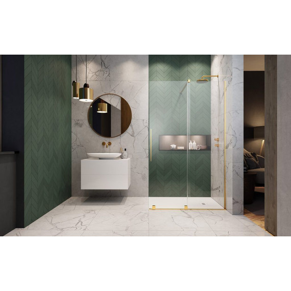 Душевая перегородка Radaway Furo Gold Walk-in 90x200 см 10106488-09-01R (стекло 8 мм), золото/прозрачное - фото 2