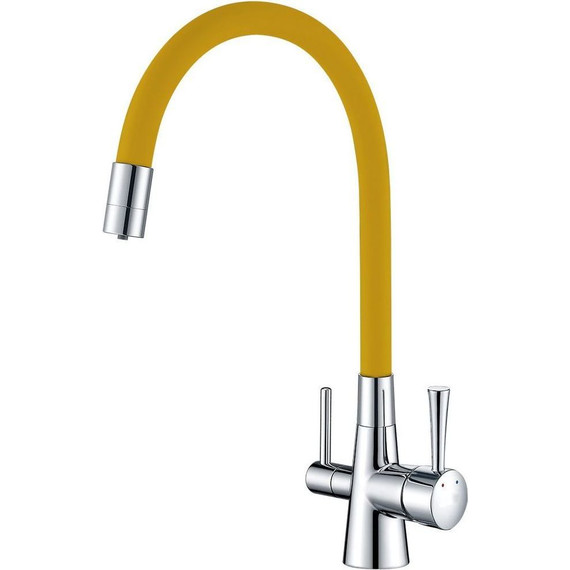 Смеситель для кухни Lemark Comfort LM3075C-Yellow, хром/желтый - фото 