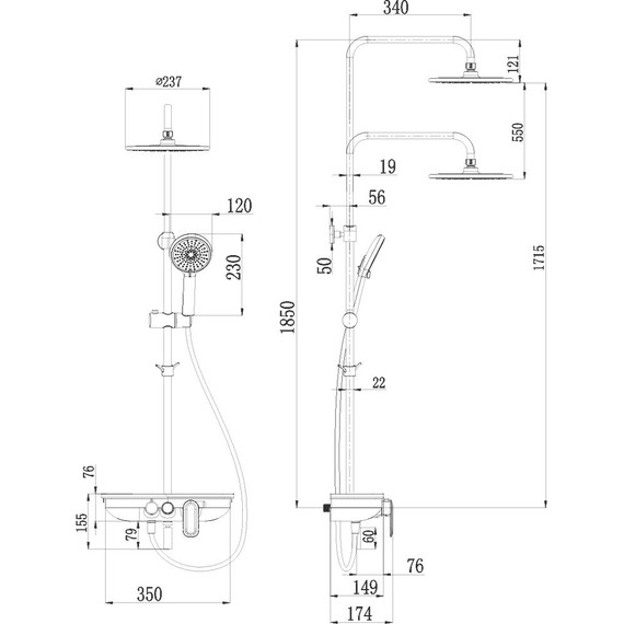 Душевая стойка Lemark Tropic LM7012BL, черный - фото 4