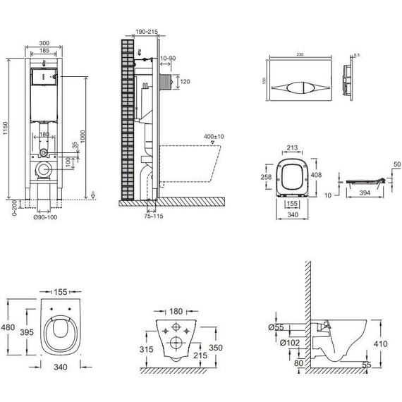 Инсталляция с подвесным безободковым унитазом Jacob Delafon Struktura E21754RU-00 - фото 10