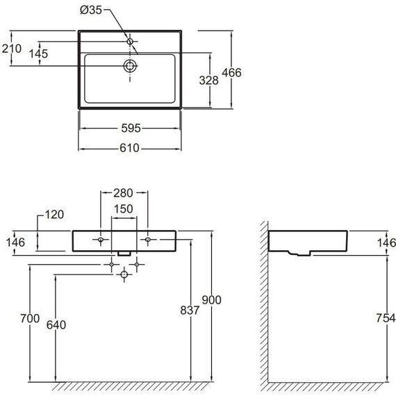 Раковина подвесная Jacob Delafon Vivienne 61 см EXBH112-00 - фото 3