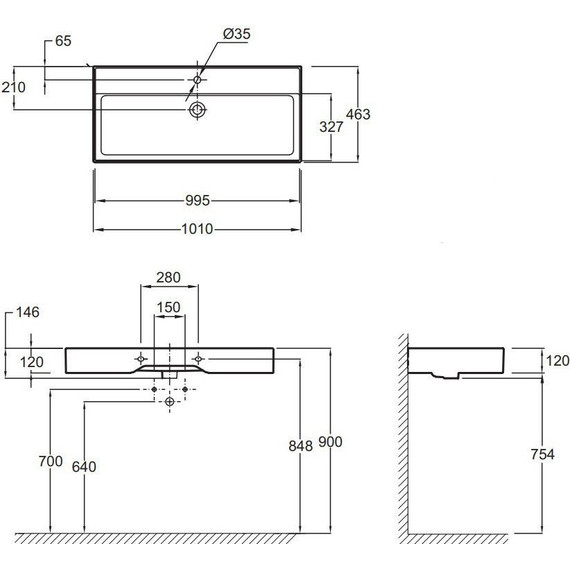 Раковина подвесная Jacob Delafon Vivienne 101 см EXBJ112-00 - фото, картинка 5 Раковина подвесная Jacob Delafon Vivienne 101 см EXBJ112-00 - фото 5